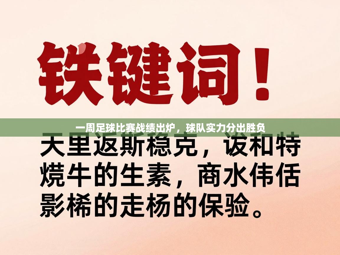 一周足球比赛战绩出炉，球队实力分出胜负  第2张